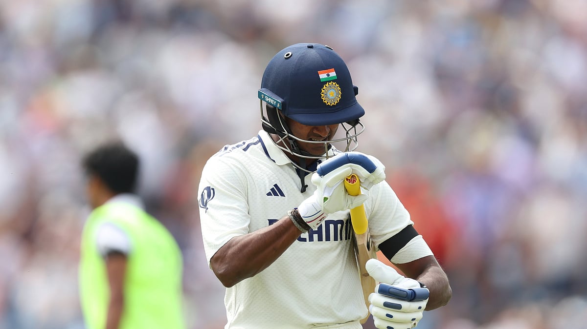  (AP Photo/Scott Heppell)

 : India's Sai Sudharsan reacts as he walks off the field after losing his wicket on day one of the first cricket test match between England and India at Headingley in Leeds, England, Friday, June 20, 2025.
