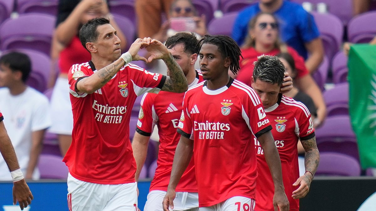 | Photo: AP/John Raoux

 : Benfica vs Auckland City, FIFA Club World Cup 2025: Benfica players celebrate opening goal during the Club World Cup Group C soccer match between Benfica and Auckland City in Orlando, Friday, June 20, 2025.
