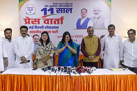 Bansuri Swaraj press conference in Delhi