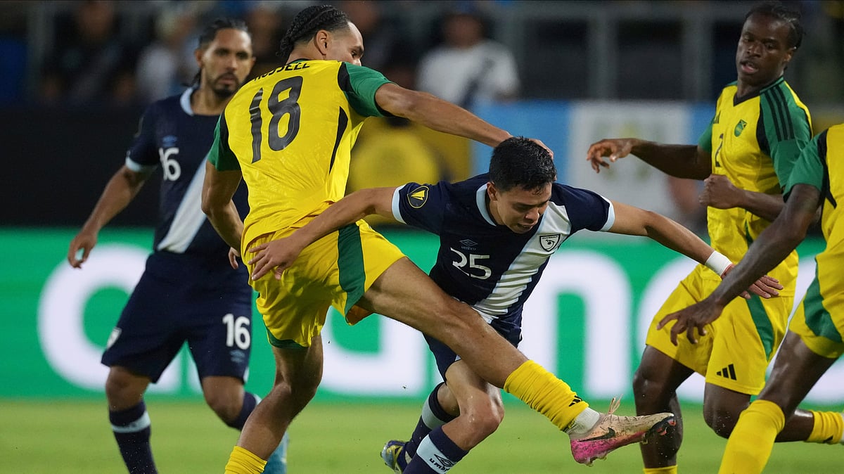 Jamaica vs Guatemala, Concacaf Gold Cup 2025: Kevin Ramirez and Jonathan Russell AP