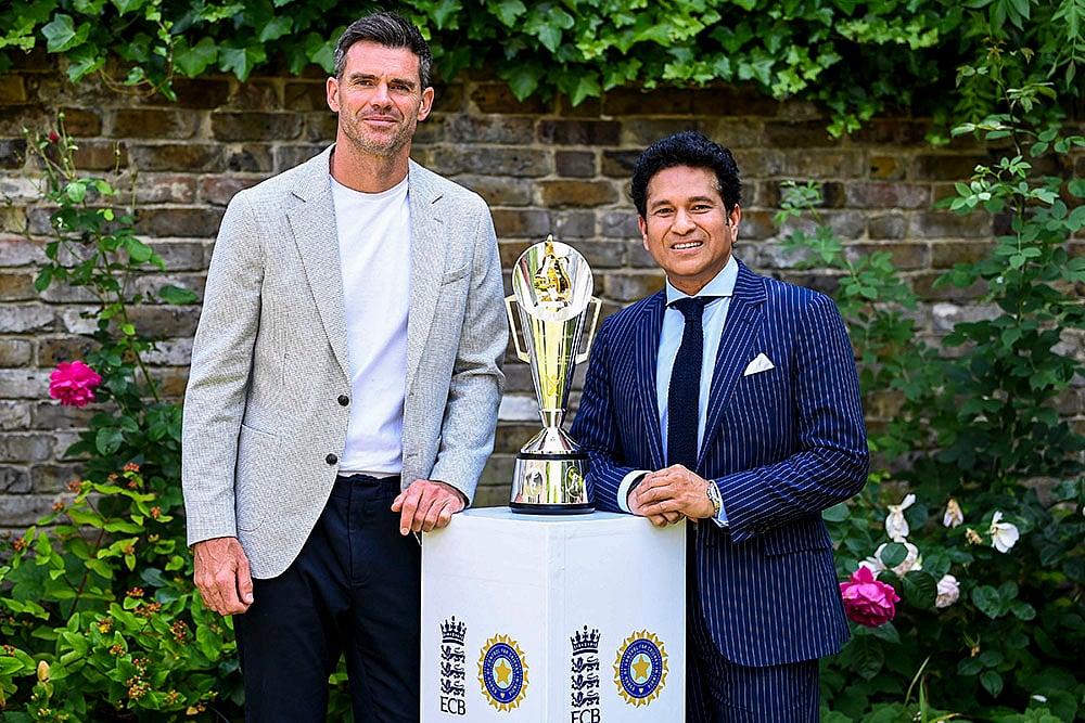 | Photo: ECB/Gareth Copley via PTI : Anderson-Tendulkar trophy
