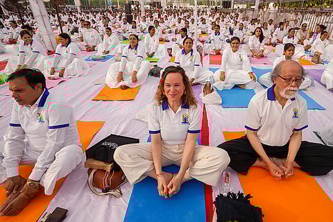 International Day of Yoga celebrations at Red Fort Complex in New Delhi