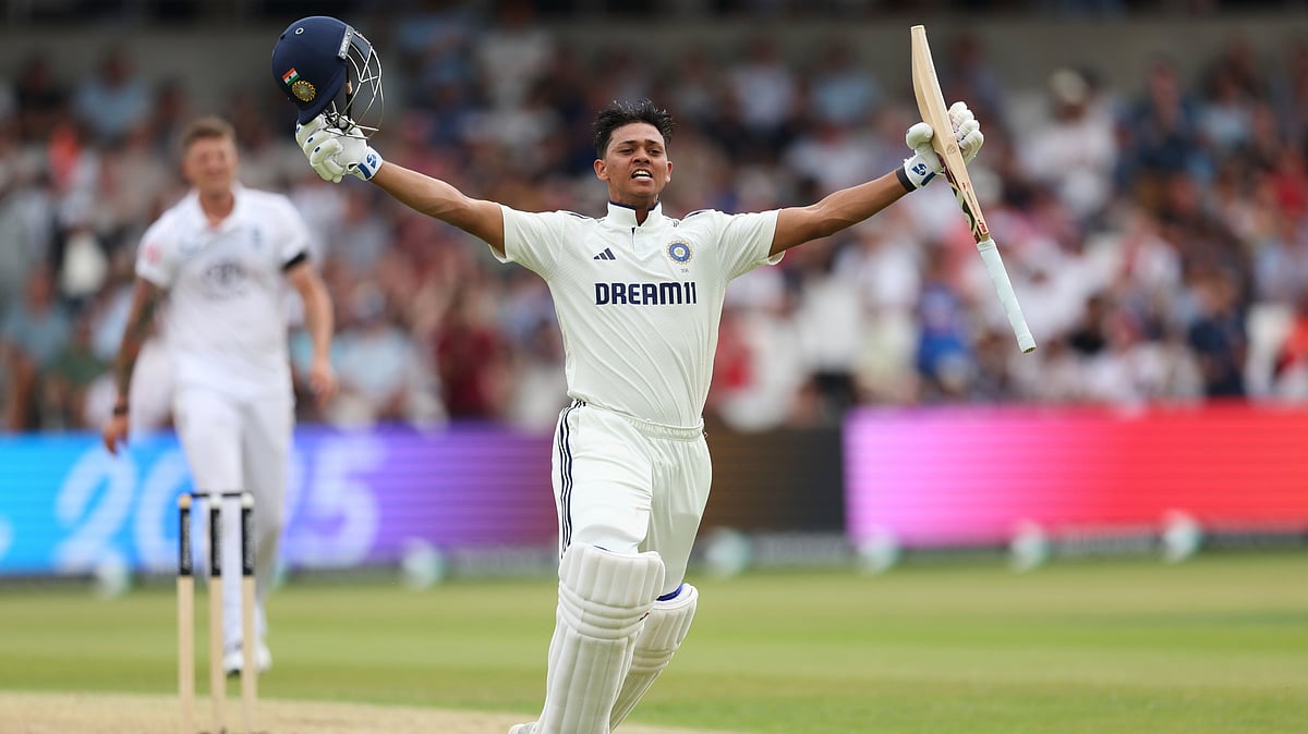 (AP Photo/Scott Heppell)


 : India's Yashasvi Jaiswal celebrates after scoring a century during the play on day one of the first cricket test match between England and India at Headingley in Leeds, England, Friday, June 20, 2025.