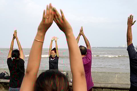 International Yoga Day at Marine drive in Mumbai