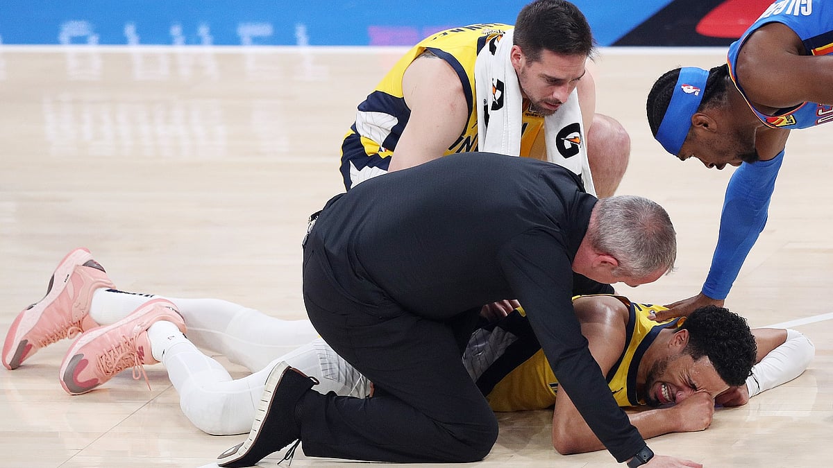 Pacers star Tyrese Haliburton reportedly sustained a torn right Achilles in Indiana's Game 7 loss to the Oklahoma City Thunder in the NBA Finals.