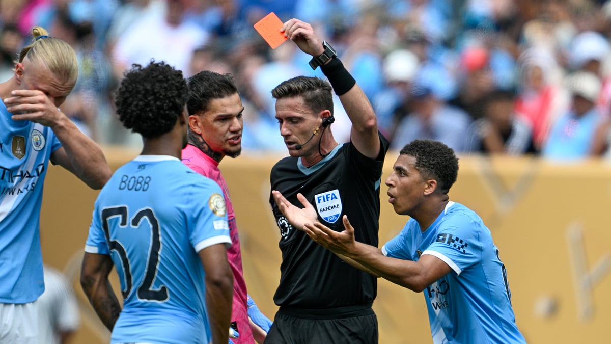 Rico Lewis was sent off against Wydad.