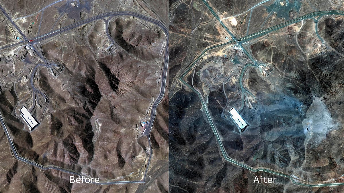 AP : Before and After satellite images of the Fordow nuclear facility