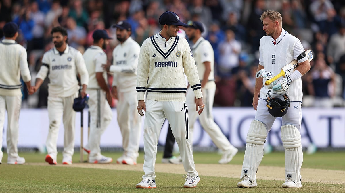 India vs England, 1st Test: Joe Root interacts with Shubman Gill after England won the first cricket test match against India at Headingley in Leeds, England, Tuesday, June 24, 2025. - | Photo: AP/Scott Heppell