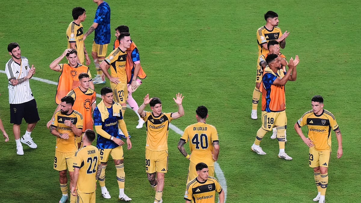 (AP Photo/Marta Lavandier)


 : Boca Juniors players react after the Club World Cup Group C soccer match between Bayern Munich and Boca Juniors in Miami Gardens, Fla., Friday, June 20, 2025. 