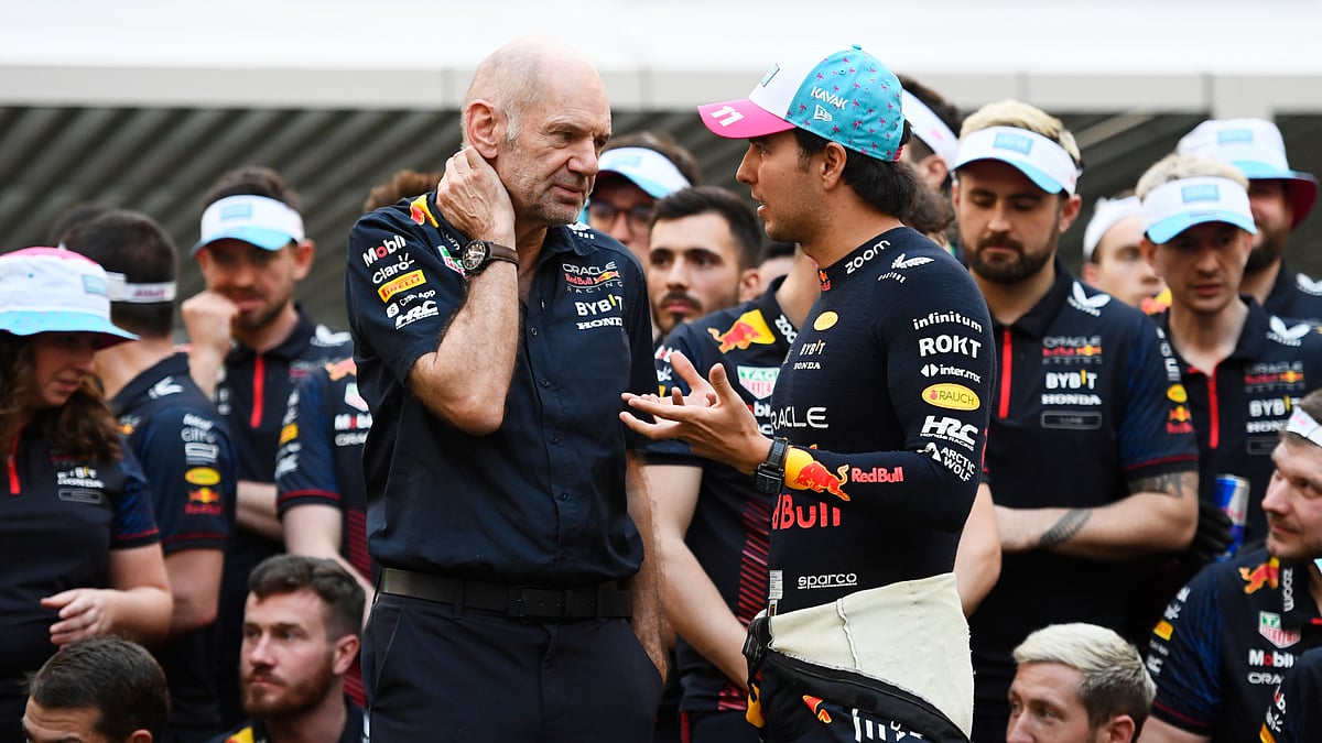 Sergio Perez and Adrian Newey during their time at Red Bull