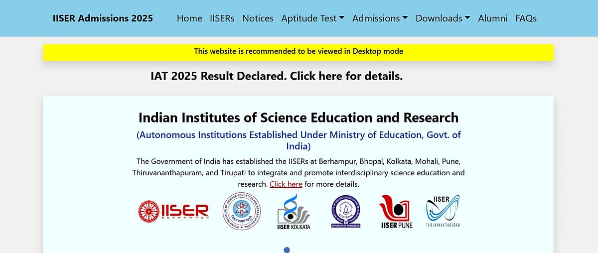 IISER IAT 2025 Result Declared