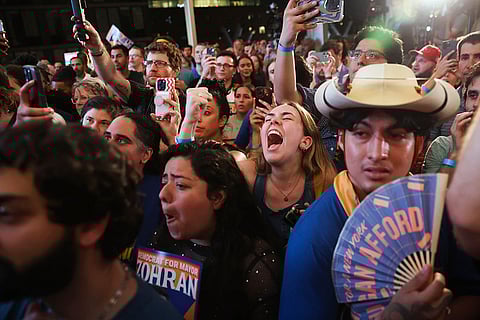 Supporters of Zohran Mamdani