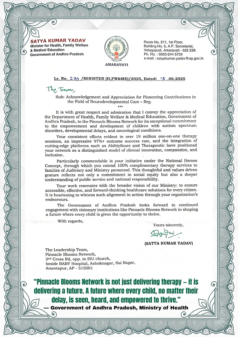 Certificate from the Government of Andhra Pradesh