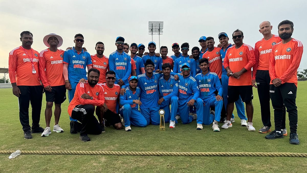 | Photo: X/BCCI : India U19 vs EnglandU19, 1st Youth ODI: IND U19 squad during their match against AUS U19 on September 2024.