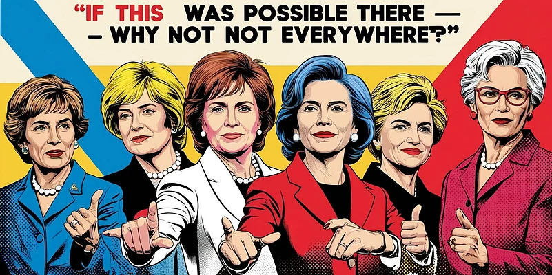 An illustration with women in it