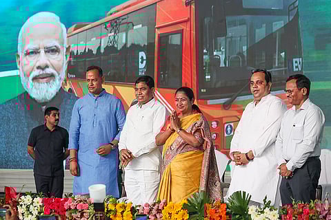 Delhi CM flags off DEVI e-buses, inaugurates Narela depot