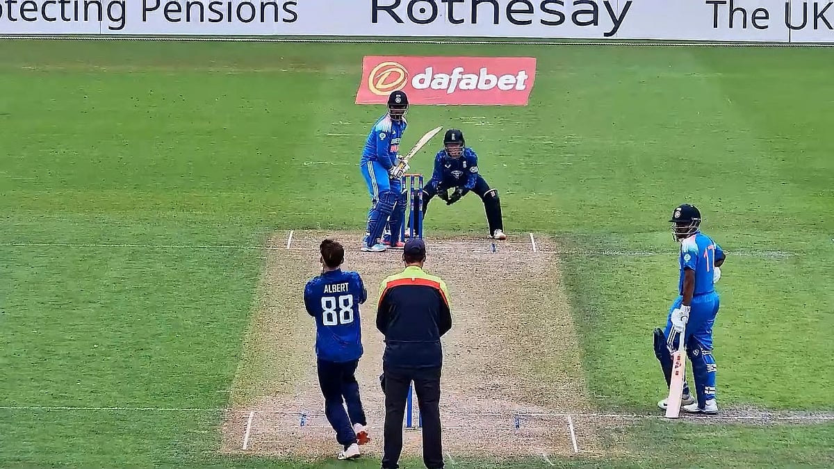X : Vaibhav Suryavanshi in action for India U-19 against England U-19.