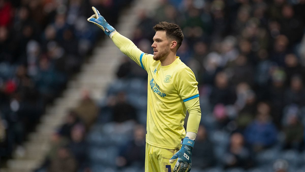 Freddie Woodman pictured in action for Preston last season