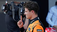 (AP Photo/Darko Bandic)
 : Austrian Grand Prix Quali LIVE Updates, F1 2025: McLaren driver Lando Norris of Britain reacts after winning the pole position at the qualifying at the Red Bull Ring racetrack, ahead of the Austrian Formula One Grand Prix in Spielberg, Austria, Saturday, June 28, 2025. 

