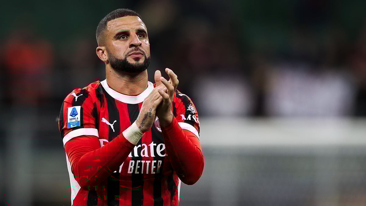 Kyle Walker pictured in action for AC Milan - null