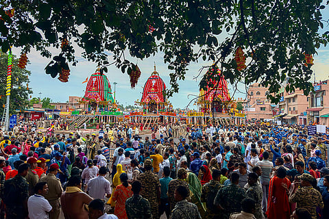 Rath Yatra festival celebration in Puri