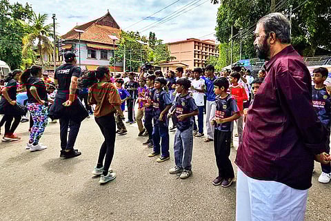 Students take part in Zumba dance in Trivandrum