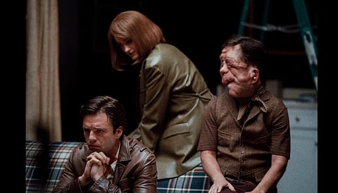 (L-R) Sebastian Stan, Renate Renisve and Adam Pearson in 'A Different Man'