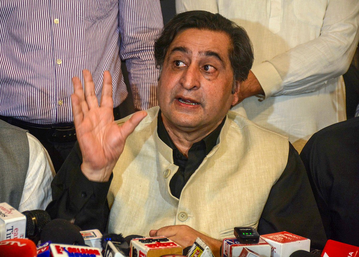 PTI Photo. : Srinagar: Jammu and Kashmir Peoples Conference (JKPC) President Sajad Lone addresses a press conference regarding the formation of 'People's Alliance for Change', a new political front comprising JKPC, People's Democratic Front and Jamaat-e-Islami-backed Justice and Development Front, in Srinagar, Monday, June 30, 2025. 