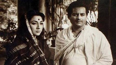 Guru Dutt and Mala Sinha in Bahurani