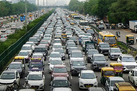 Traffic jam on Delhi-Gurugram Expressway