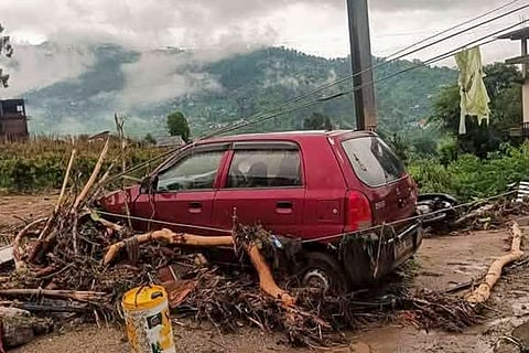 Flash floods at Karsog, in Mandi