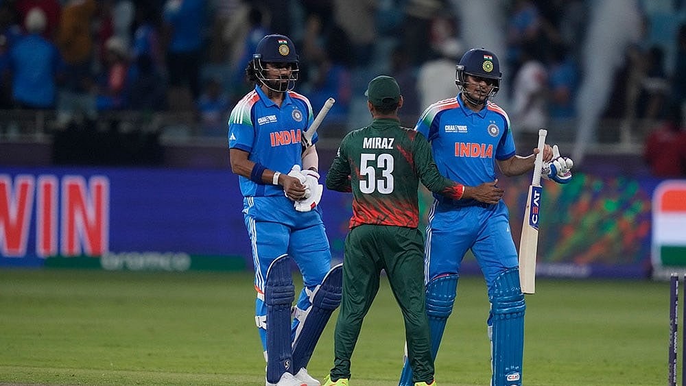 Photo: AP/Altaf Qadri : India vs Bangladesh at Champios Trophy 2025