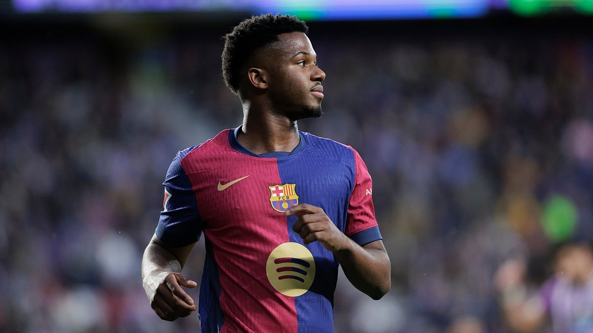 File : File photo of Ansu Fati in action for FC Barcelona.