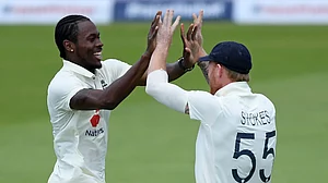 File Photo : England's Jofra Archer and Ben Stokes during a match.