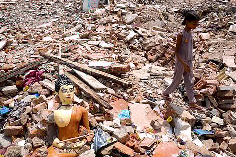 Demolished Buddha Statue 