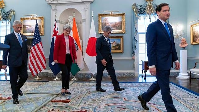 From Left: S Jaishankar with counterparts Penny Wong (Australia), Takeshi Iwaya (Japan) and Marco Rubio (US) in Washington on Tuesday - null