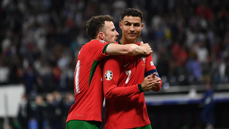 Portugals Diogo Jota and Cristiano Ronaldo