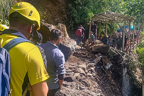 Kedarnath Dham route blocked by boulders and debris in Rudraprayag