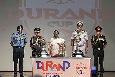 Unveiling of trophies for Durand Cup Tournament 2025