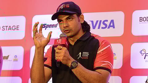 Neeraj Chopra Classic 2025: Neeraj Chopra during a press conference ahead of Neeraj Chopra Classic in Bengaluru on July 4, 2025.