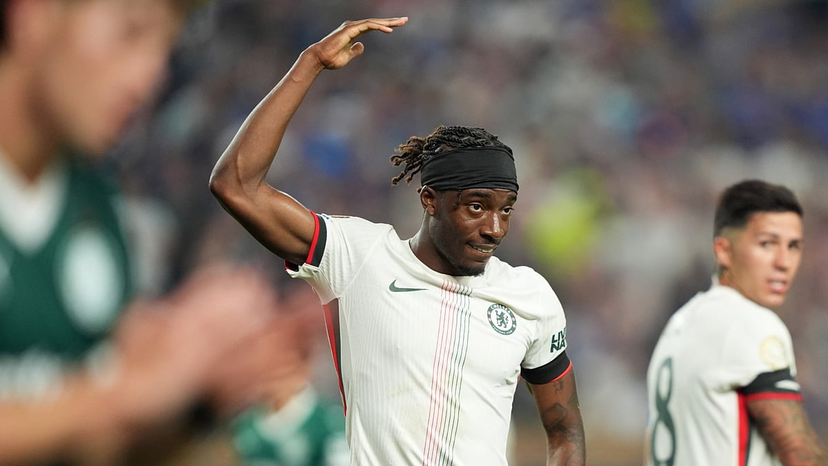 Noni Madueke in action at the Club World Cup.