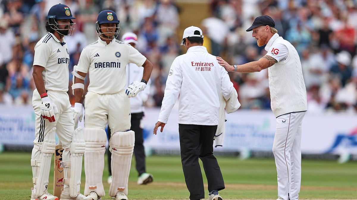 | Photo: AP/Scott Heppell : India vs England 2nd Test: England captain Ben Stokes argues with the umpire on day three of the second cricket test match between England and India at Edgbaston in Birmingham, England, Friday, July 4, 2025.