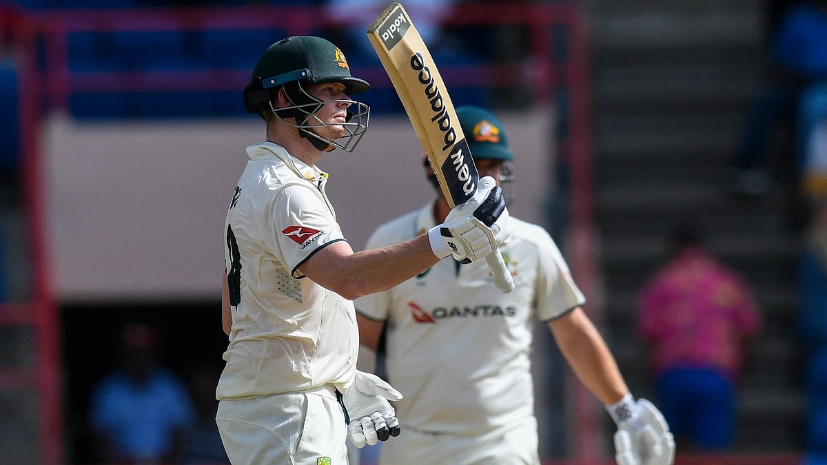 Steve Smith scores 71 against West Indies in the second Test.