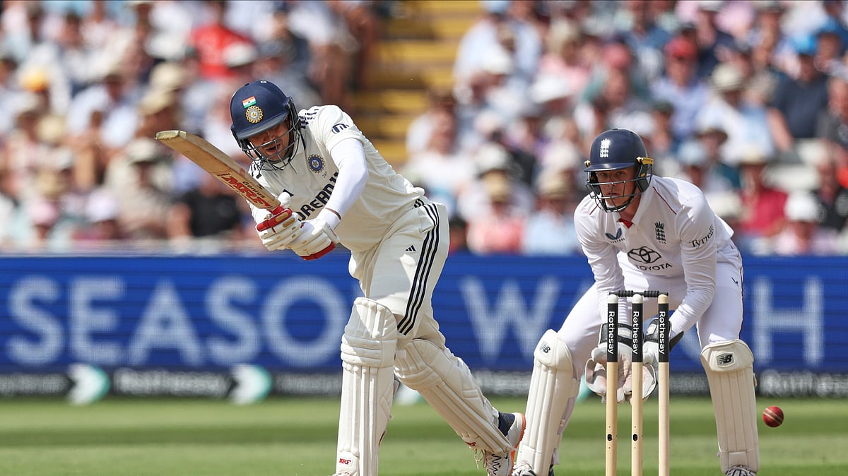 AP Photo/Scott Heppell : India's captain Shubman Gill bats on day two of the second cricket test match between England and India at Edgbaston in Birmingham.