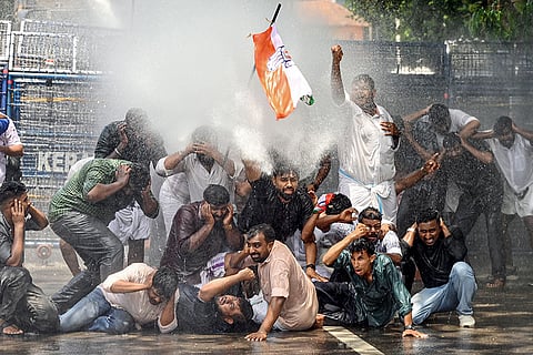 Congress protest against Kerala minister Veena George