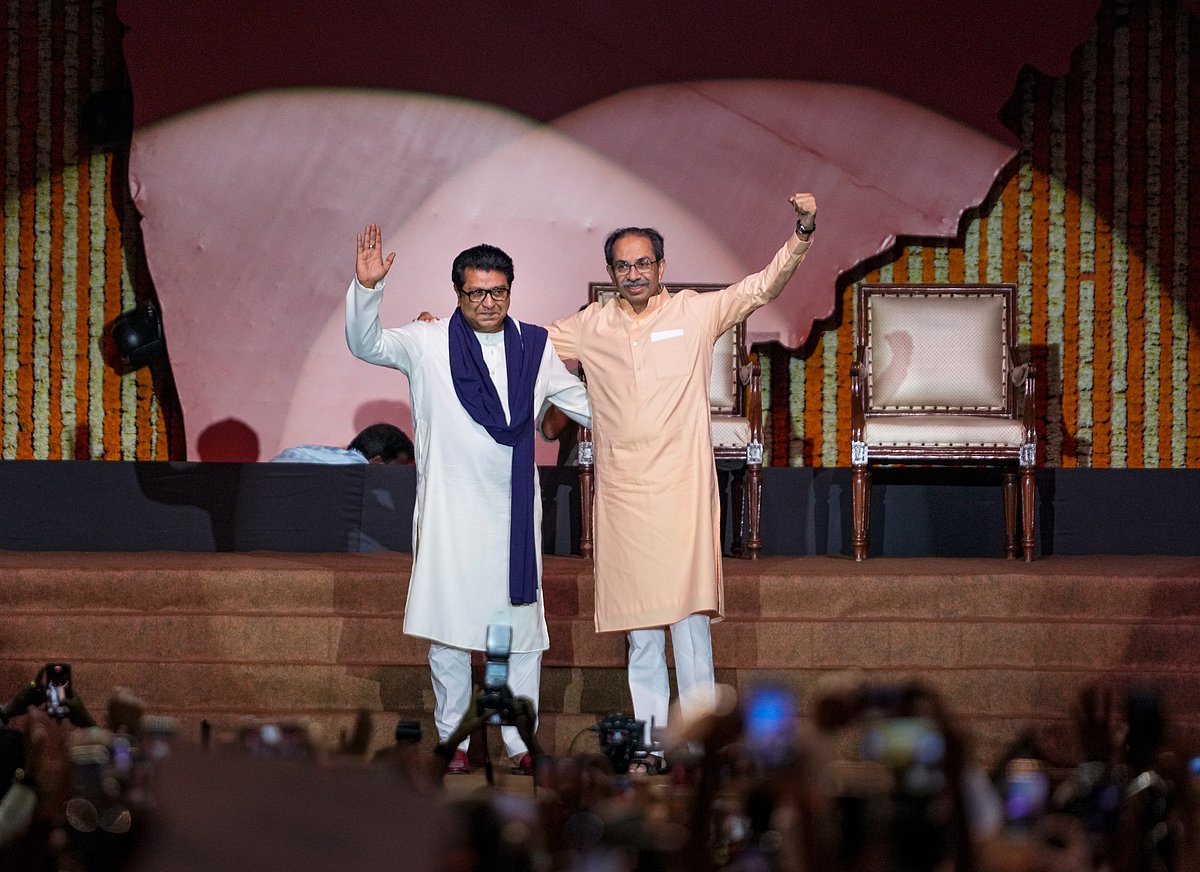 PTI : Raj and Uddhav Thackeray at the rally