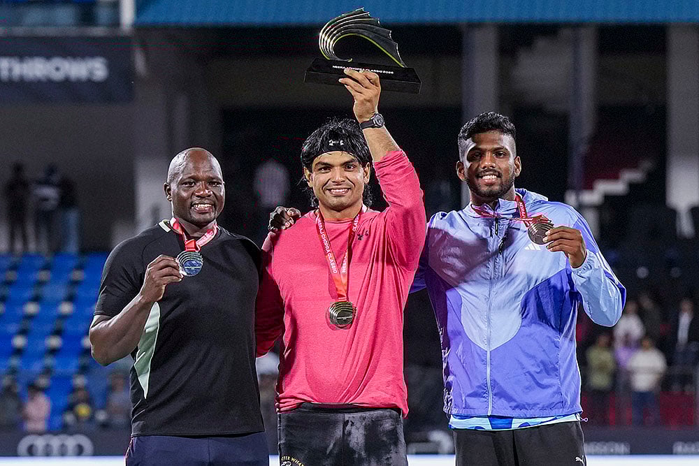 | Photo: PTI/Shailendra Bhojak : Neeraj Chopra Classic 2025