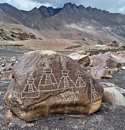 Speaking Stones & Heady Aromas: A rock in Alchi with intricate carvings