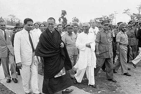 The 14th Dalai Lama, is exiled to India