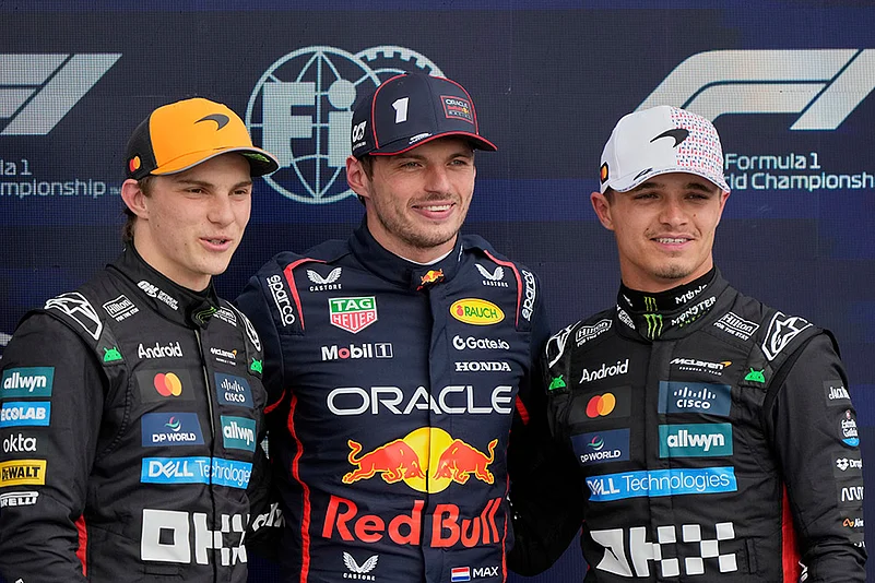British F1 Grand Prix Qualifying Race in Silverstone_Max Verstappen, Oscar Piastri, Lando Norris
